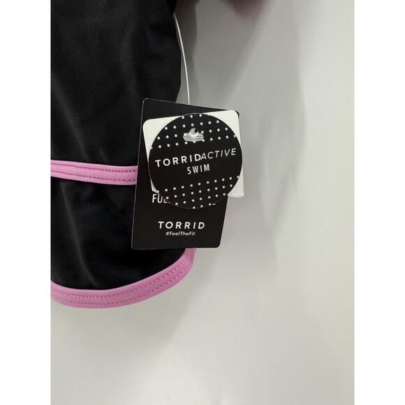 NEW TAGS Torrid Active Size 0 Black Snake Rose Wireless Cropped Piping Rashguard - Picture 3 of 12